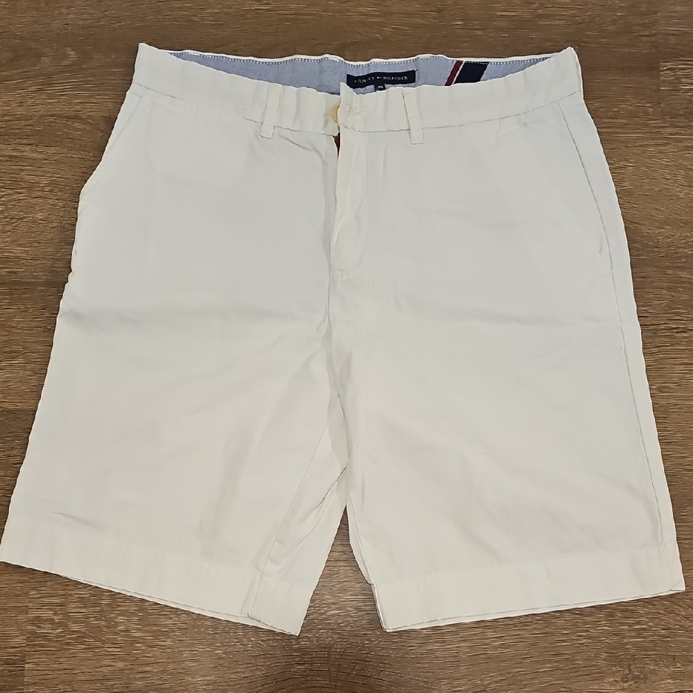 Tommy Hilfiger White Flat Front Shorts